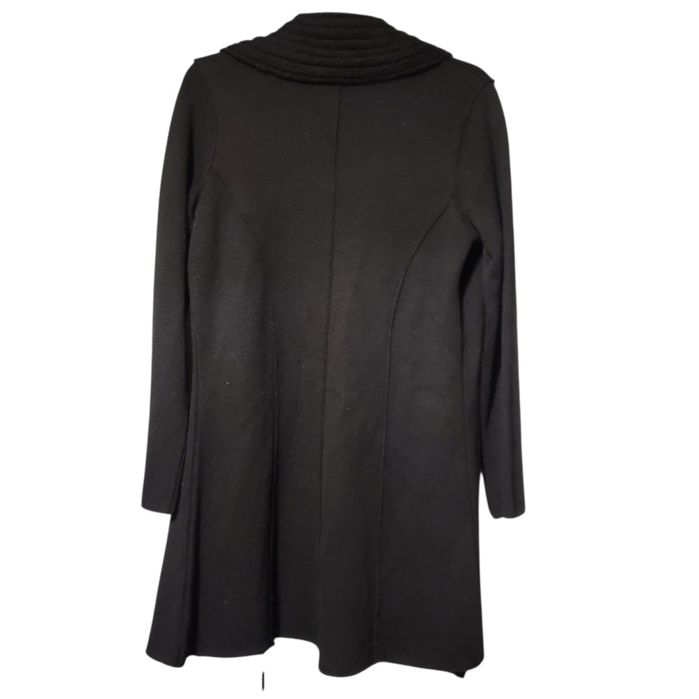 Clorinda‎ Made in Italy Black Merino Wool Mohair Blend Longline Cardigan Sweater - Picture 6 of 10